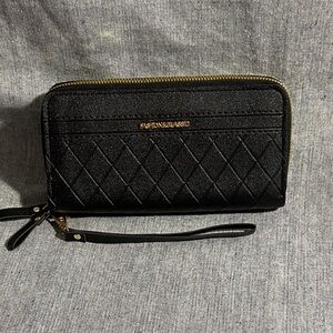 Black Zip-Around Wristlet Wallet